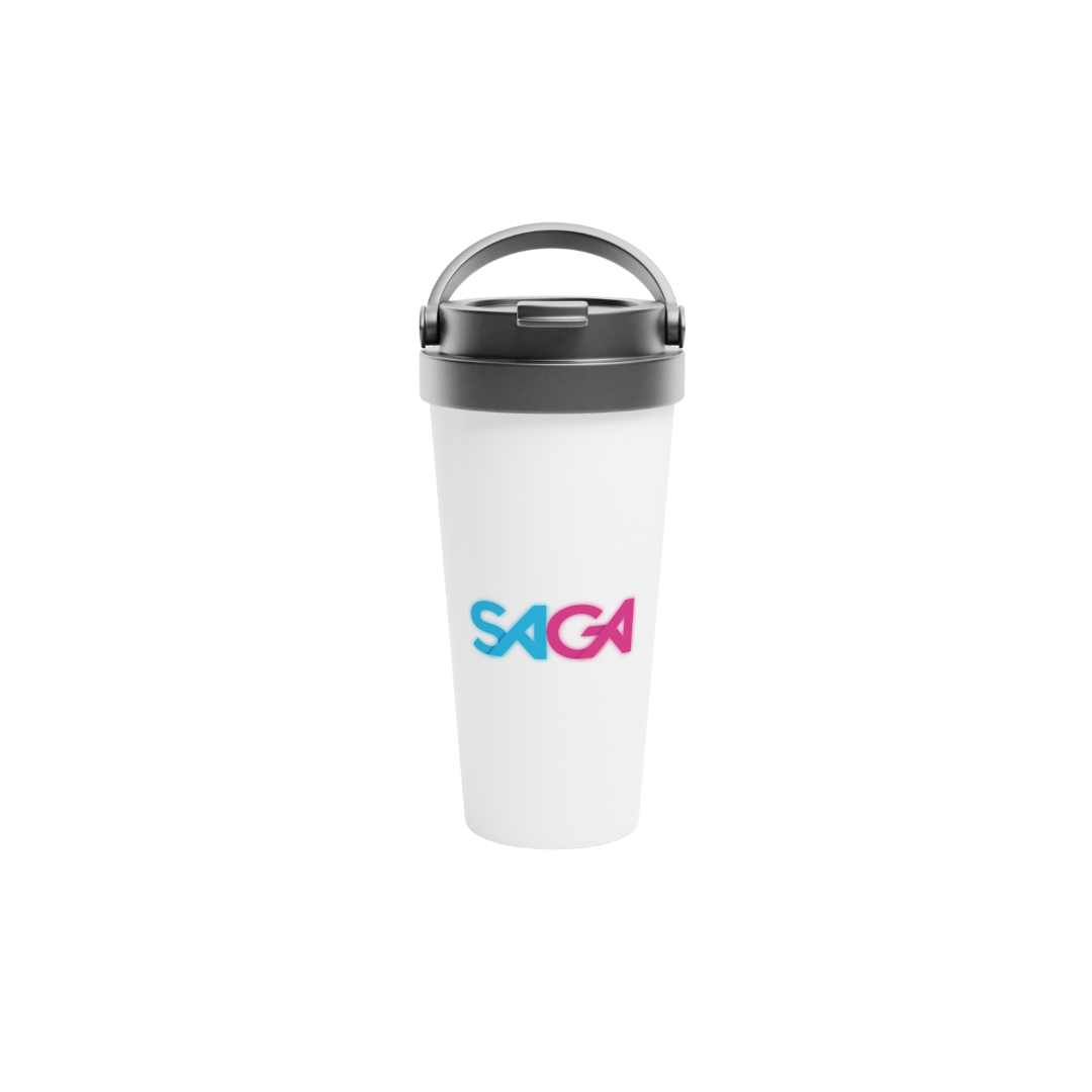 15 oz (443 ml) White Stainless Steel Travel Mug