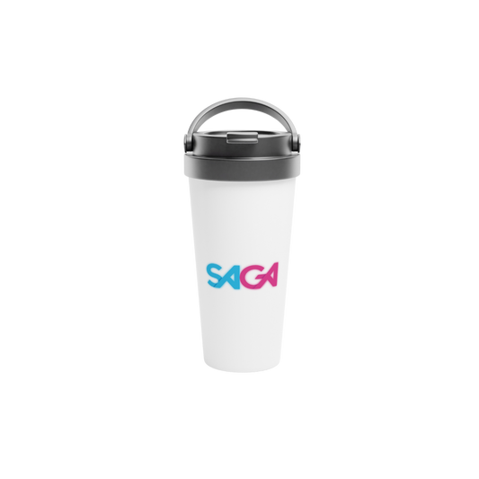 15 oz (443 ml) White Stainless Steel Travel Mug